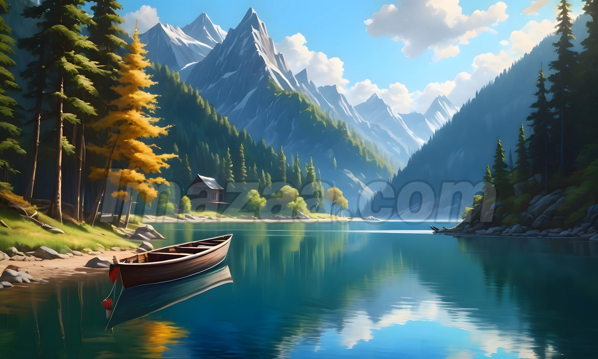 Serene Mountain Lake Art